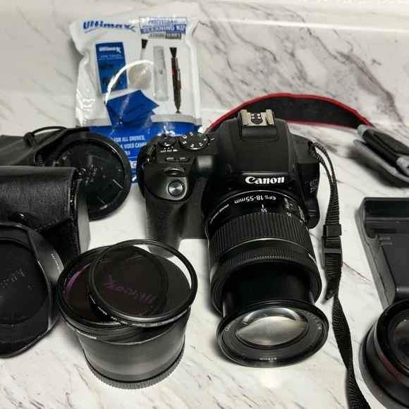 Canon Black Digital Camera with Accessories
